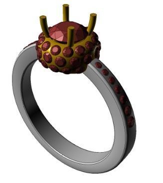 YD298 diamond ring 3D print model_7