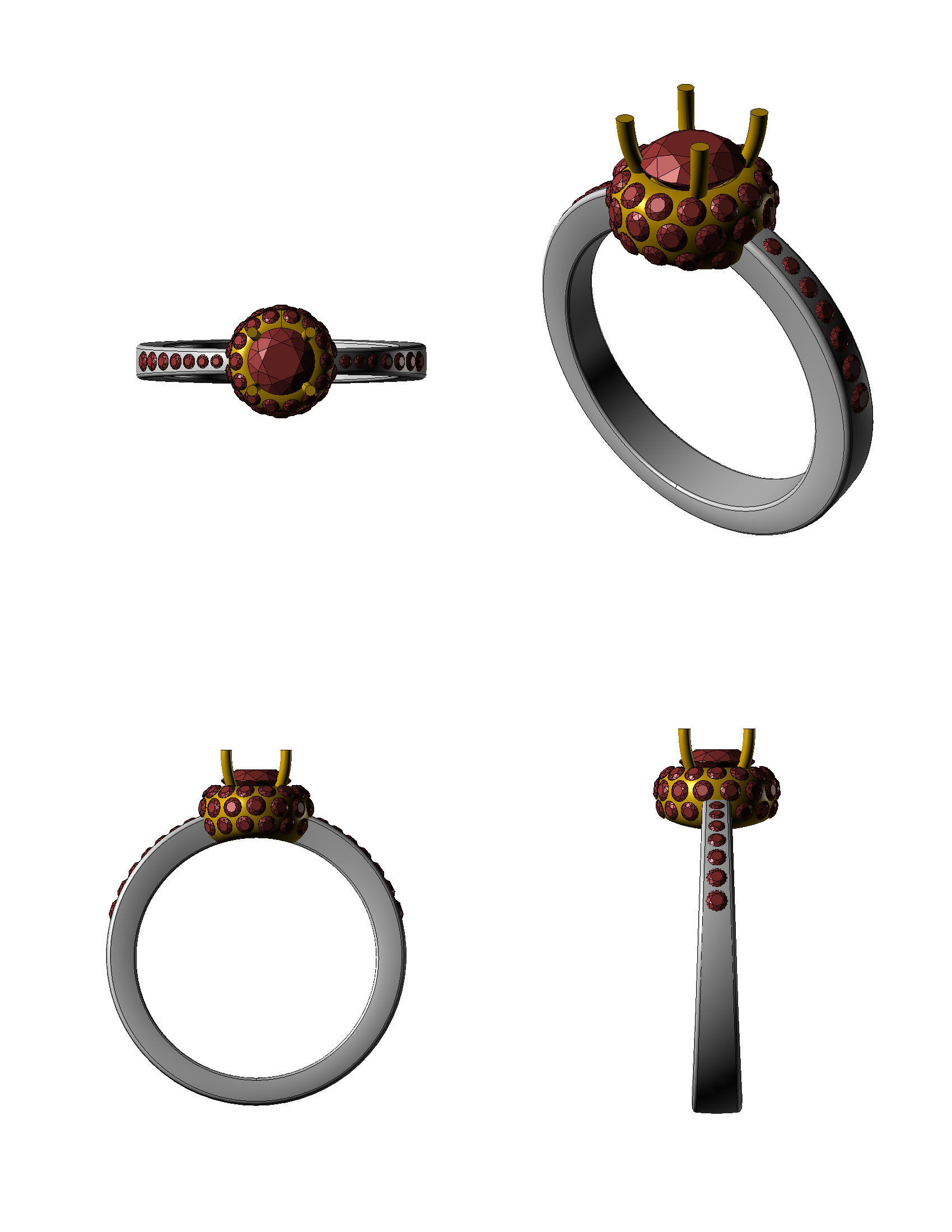 YD298 diamond ring 3D print model_3