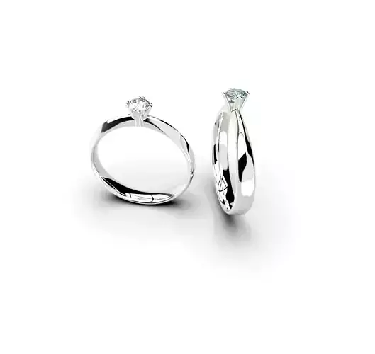 Solitario montatura   - diamond solitaire ring 3D print model