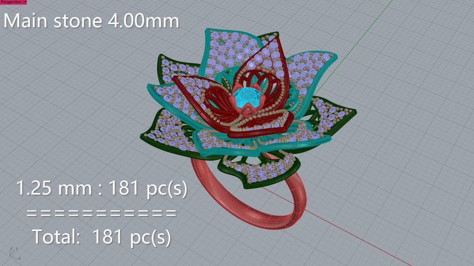Cactus flower ring 3D print model_5