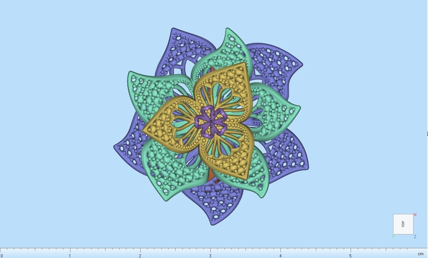 Cactus flower ring 3D print model_14