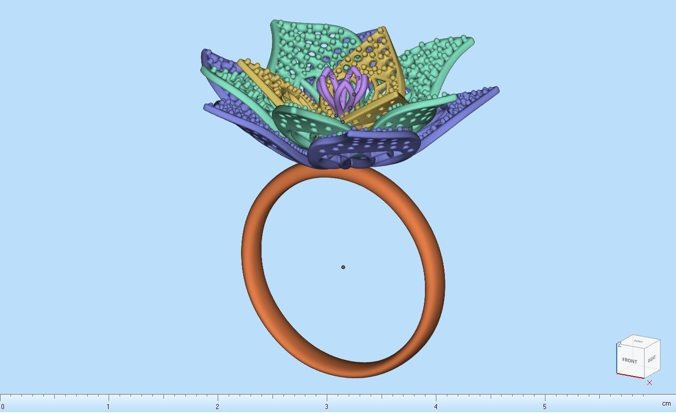 Cactus flower ring 3D print model_19