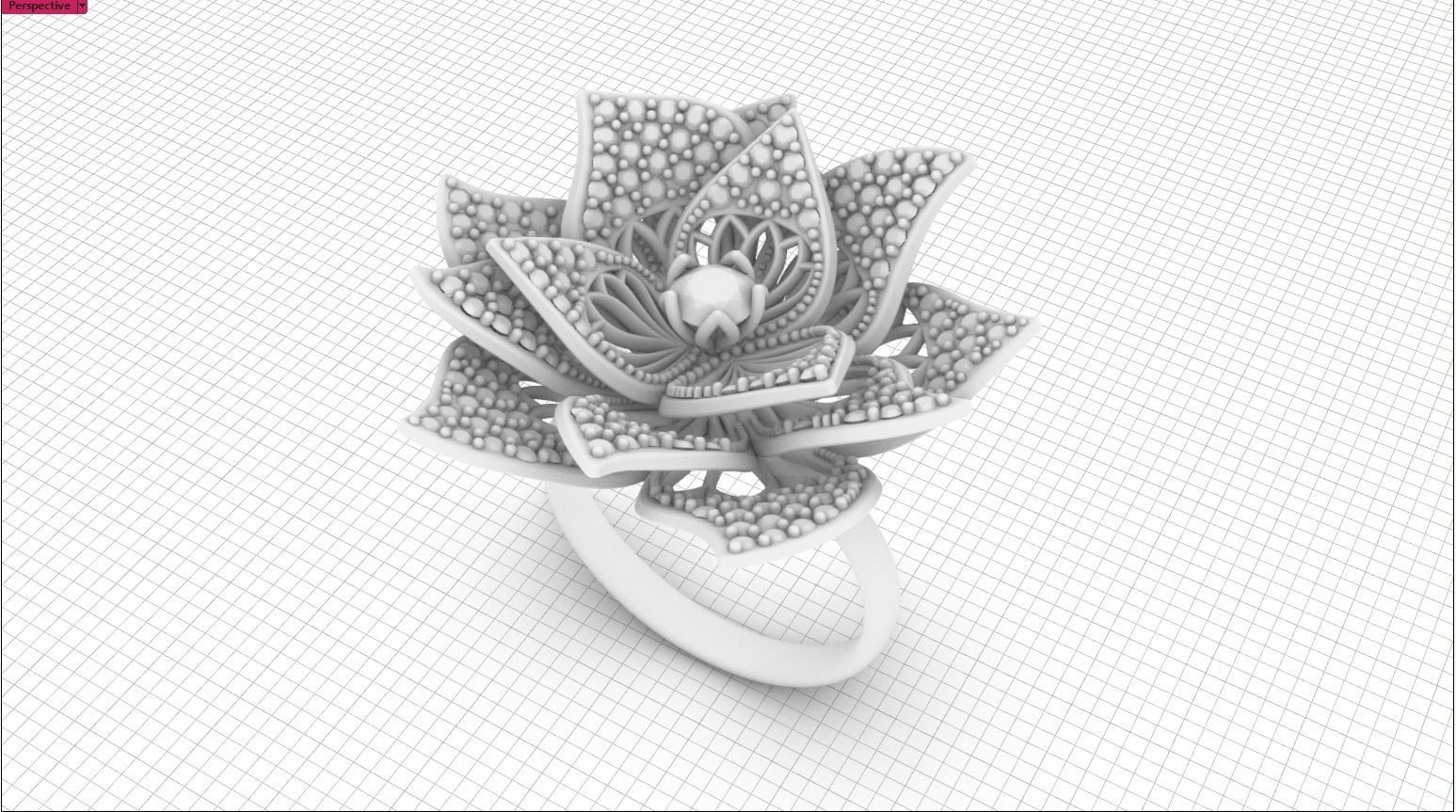 Cactus flower ring 3D print model_9