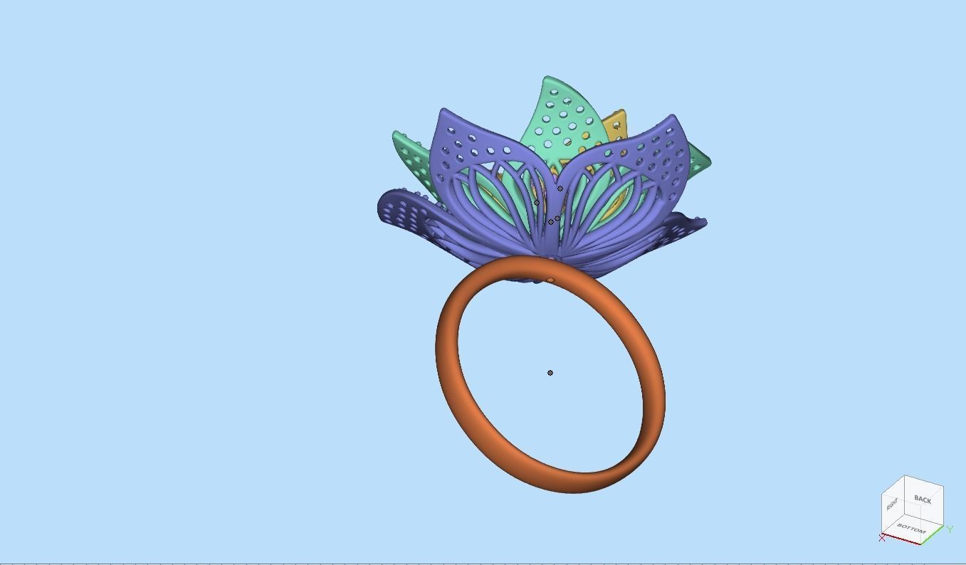 Cactus flower ring 3D print model_15