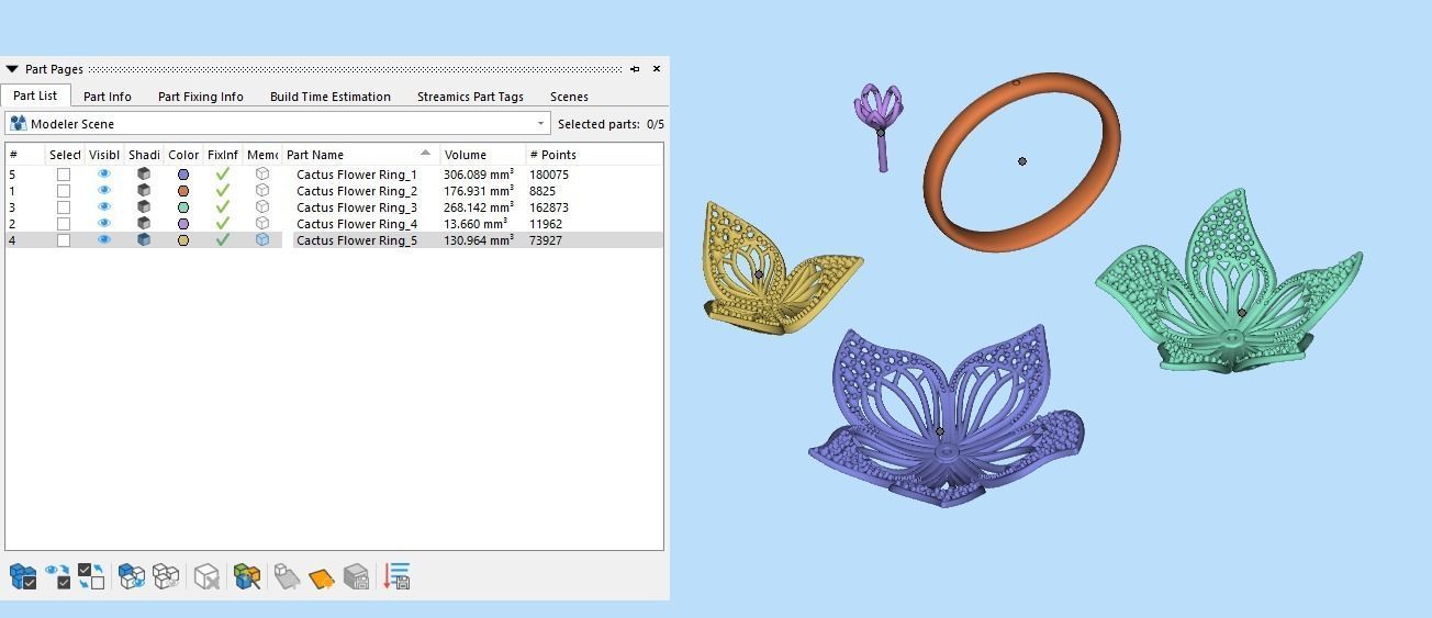 Cactus flower ring 3D print model_4