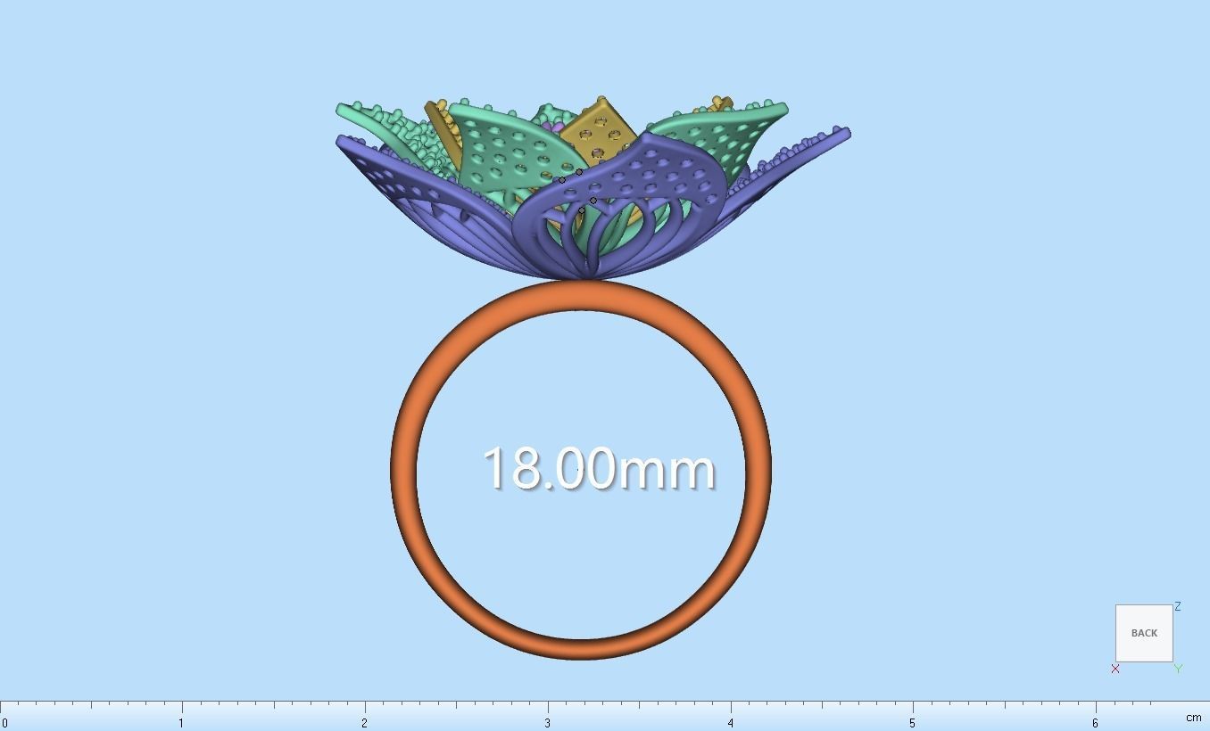 Cactus flower ring 3D print model_12
