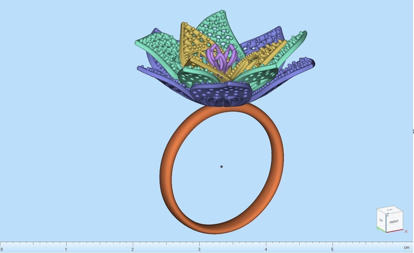 Cactus flower ring 3D print model_22