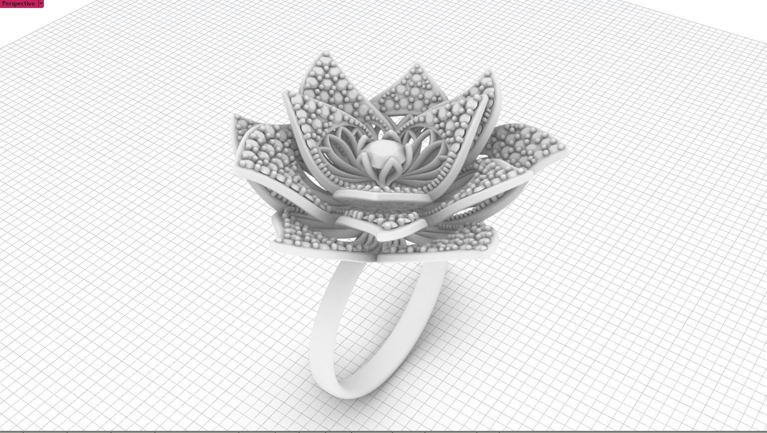 Cactus flower ring 3D print model_11