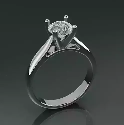 Soliter ring with one stone Model 2628 3D print model