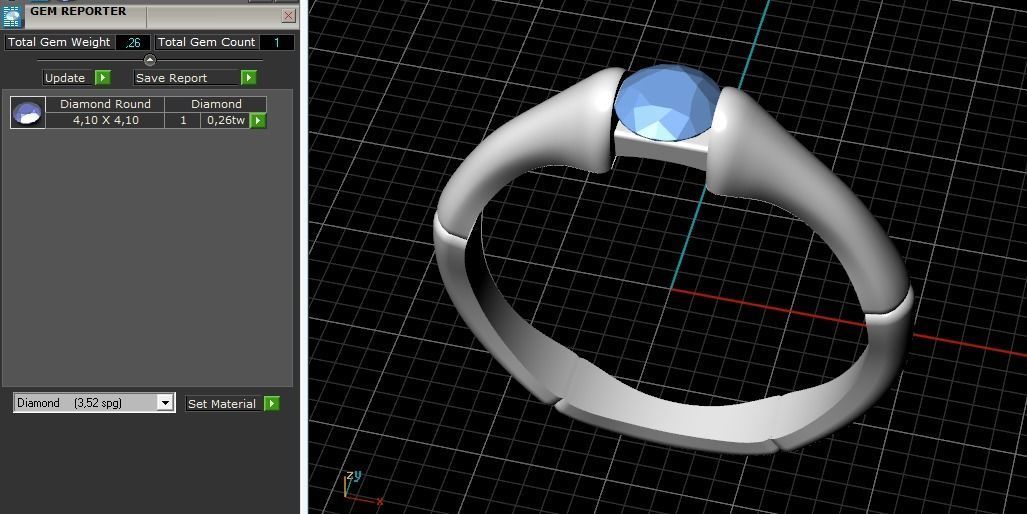 Ring with one stone Model 2627 3D print model_9