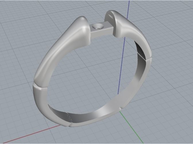 Ring with one stone Model 2627 3D print model_5