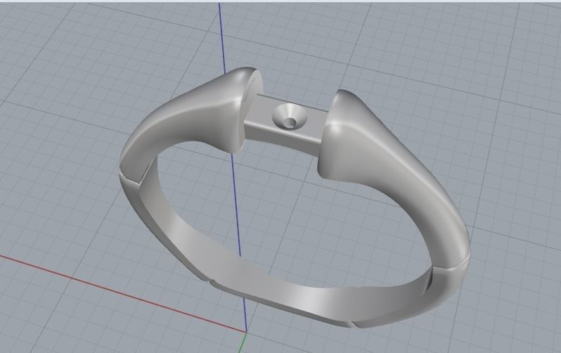 Ring with one stone Model 2627 3D print model_2