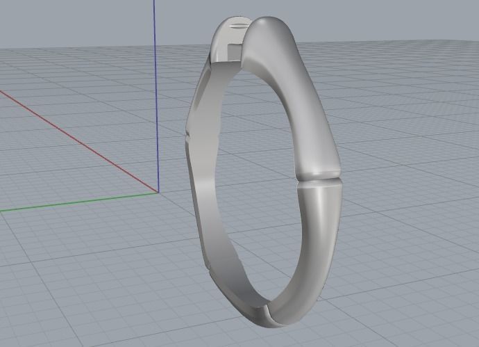 Ring with one stone Model 2627 3D print model_3