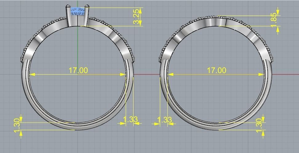 Double ring Model 2623 3D print model_6