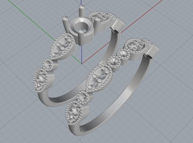 Double ring Model 2623 3D print model_5