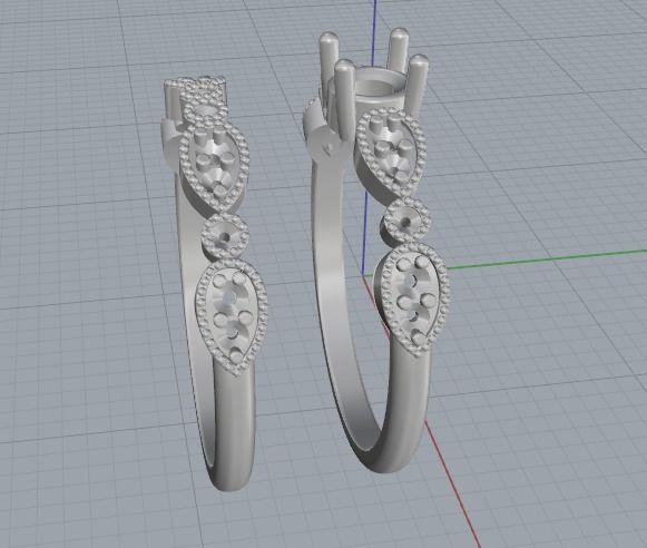 Double ring Model 2623 3D print model_3