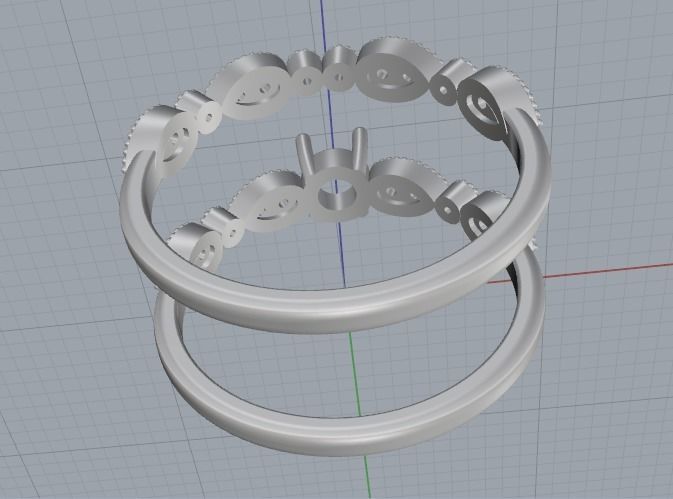 Double ring Model 2623 3D print model_4