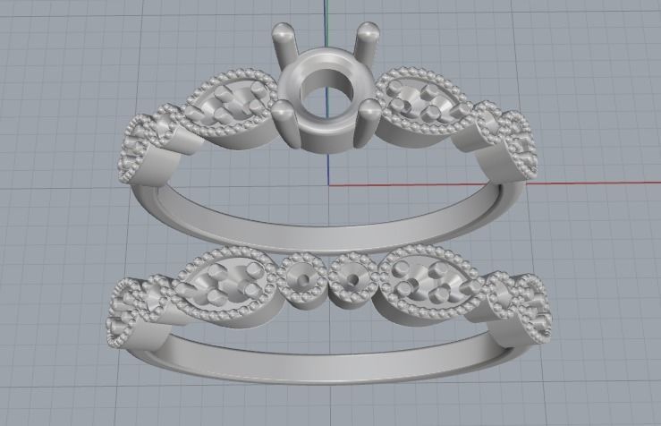 Double ring Model 2623 3D print model_2