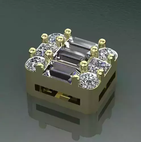 Detail Model 2613 gold pendant with diamonds