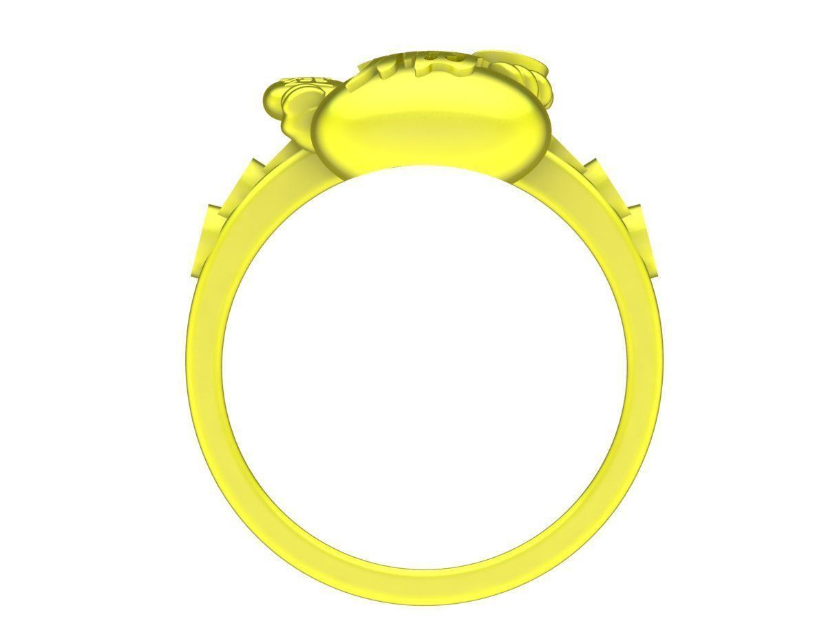 Zodiac Hello Cat and chinese coins ring 4356 3D print model_1