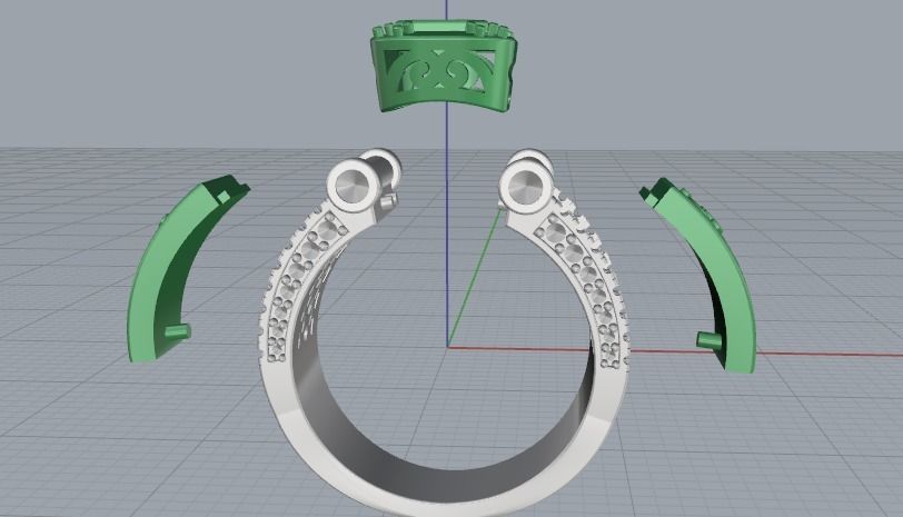 Crown rings Model 2608 3D print model_2