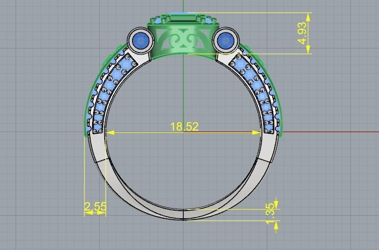 Crown rings Model 2608 3D print model_7