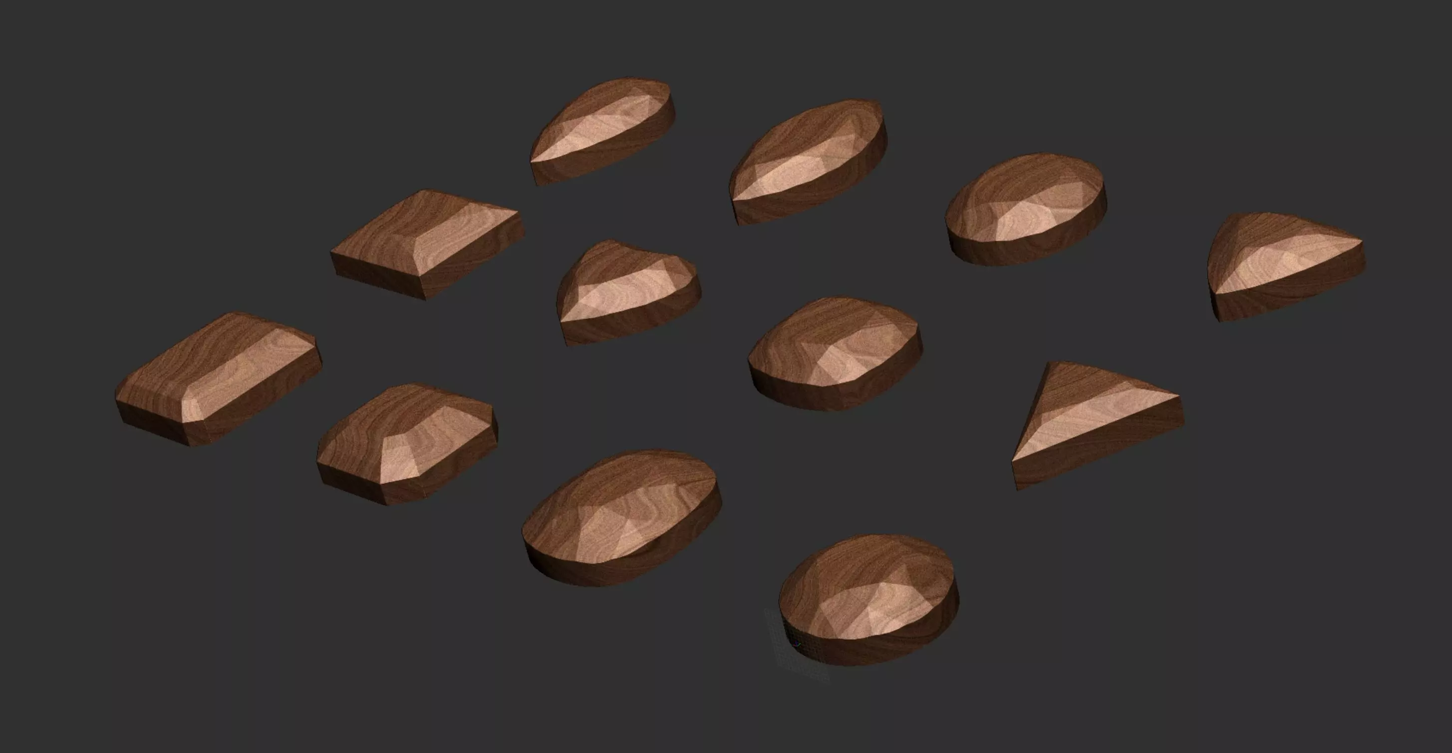 FLAT BACK Variety Gemstone big shape brilliant cut 3d files 3D print model_0