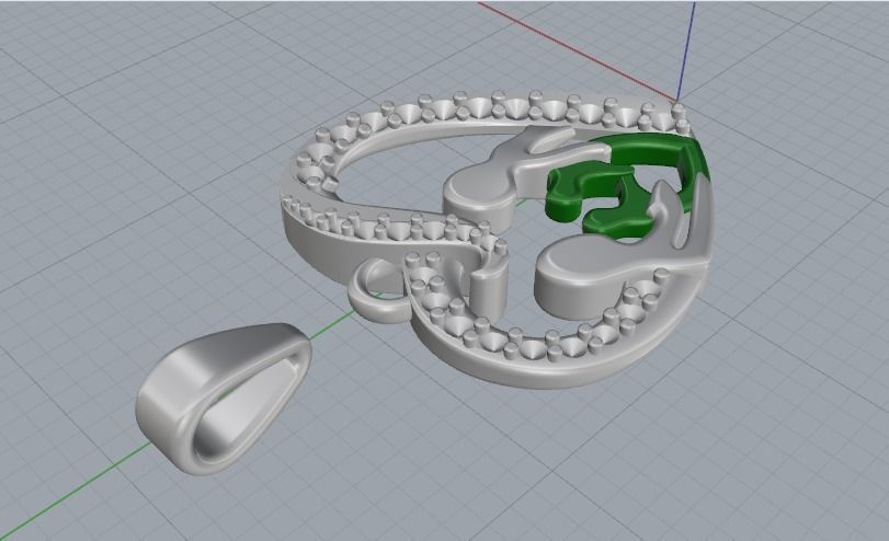 Heart pendant Model 2603 3D print model_2