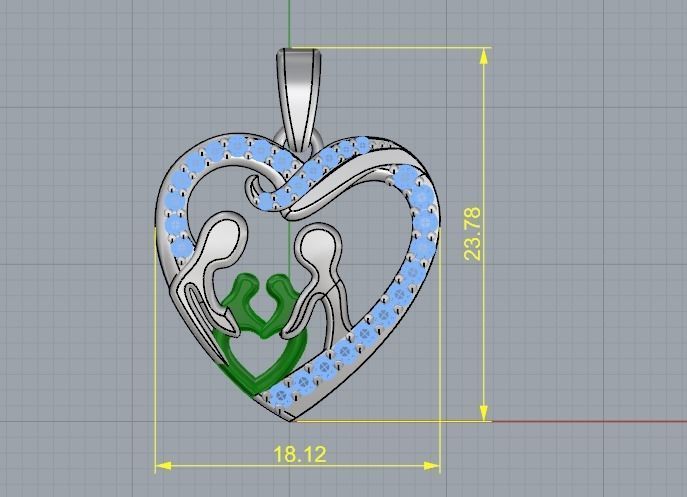 Heart pendant Model 2603 3D print model_6