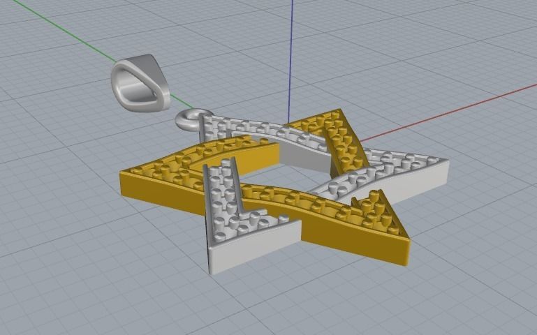 Star of David pendant Model 2593 3D print model_3