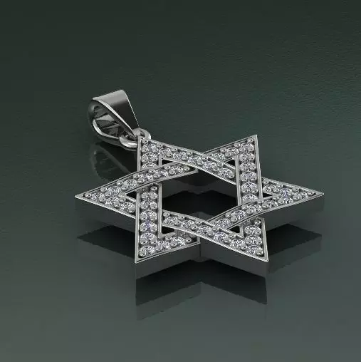 Star of David pendant Model 2593 3D print model_0