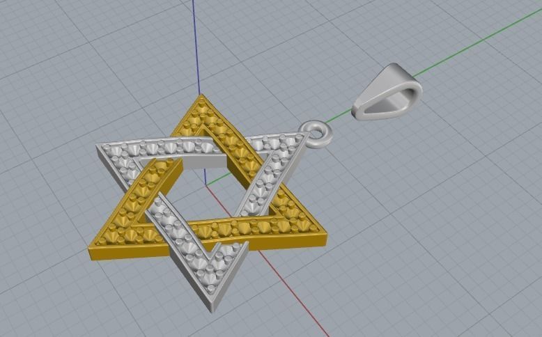 Star of David pendant Model 2593 3D print model_2