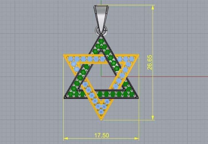 Star of David pendant Model 2593 3D print model_6