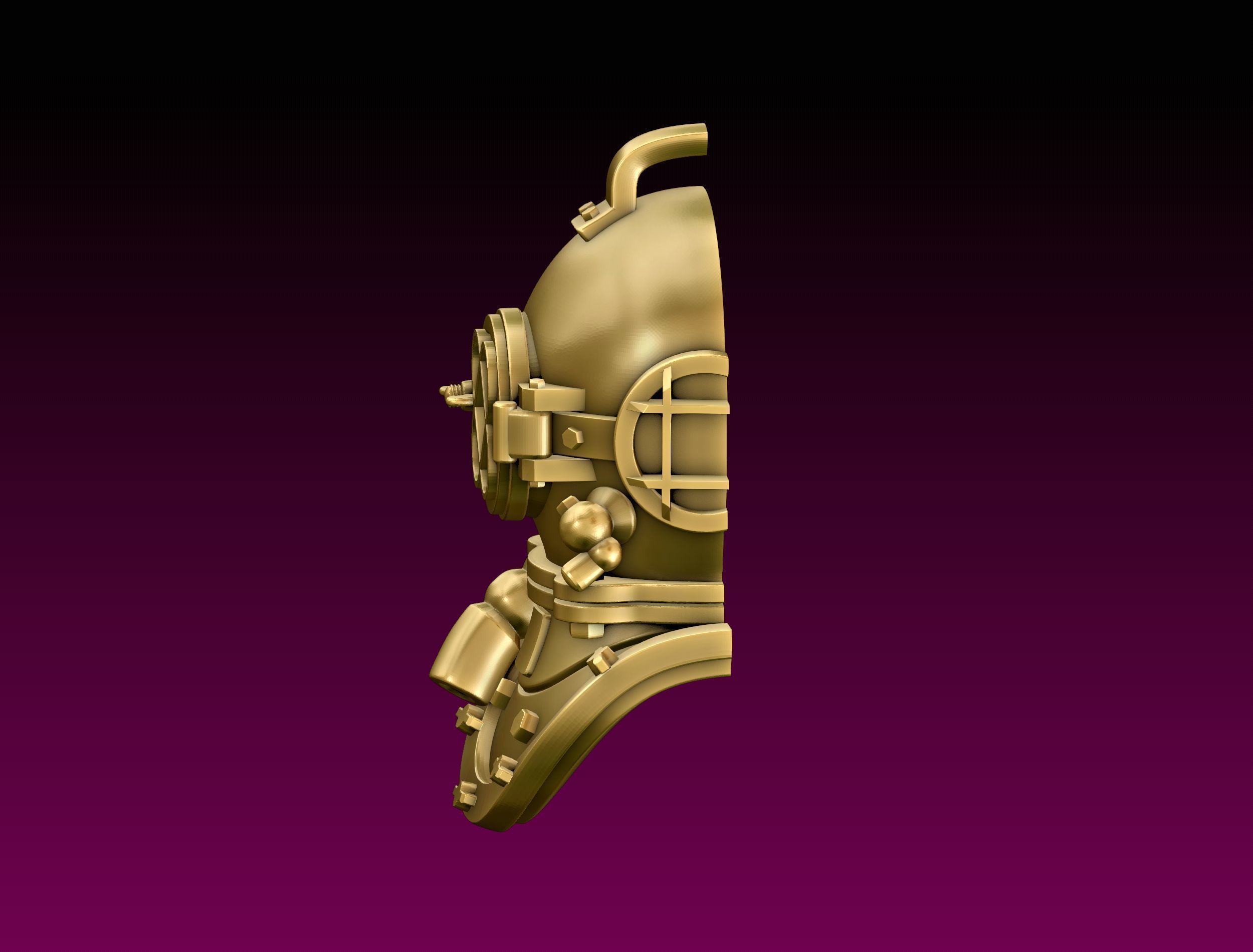 Diving Helmet Pendant 3D print model_4