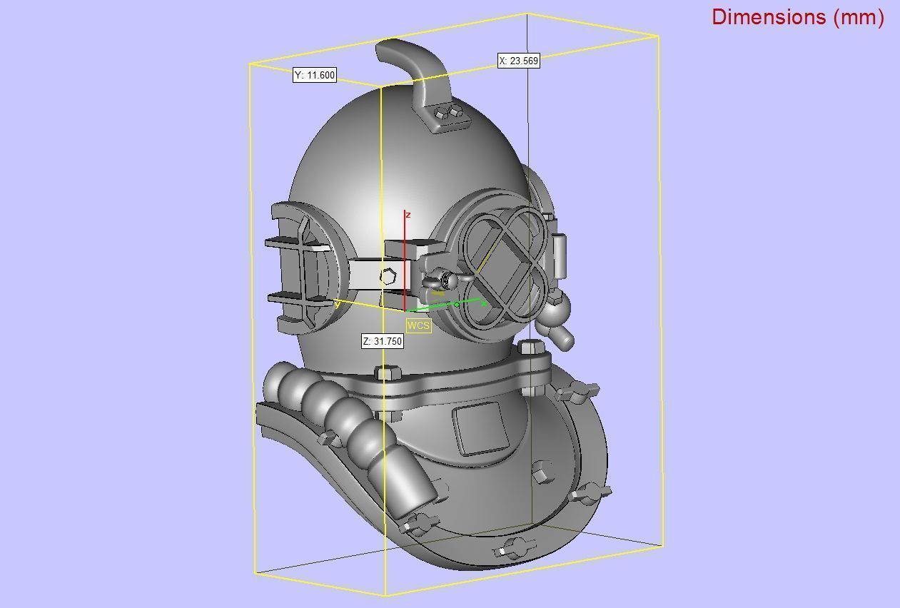 Diving Helmet Pendant 3D print model_17