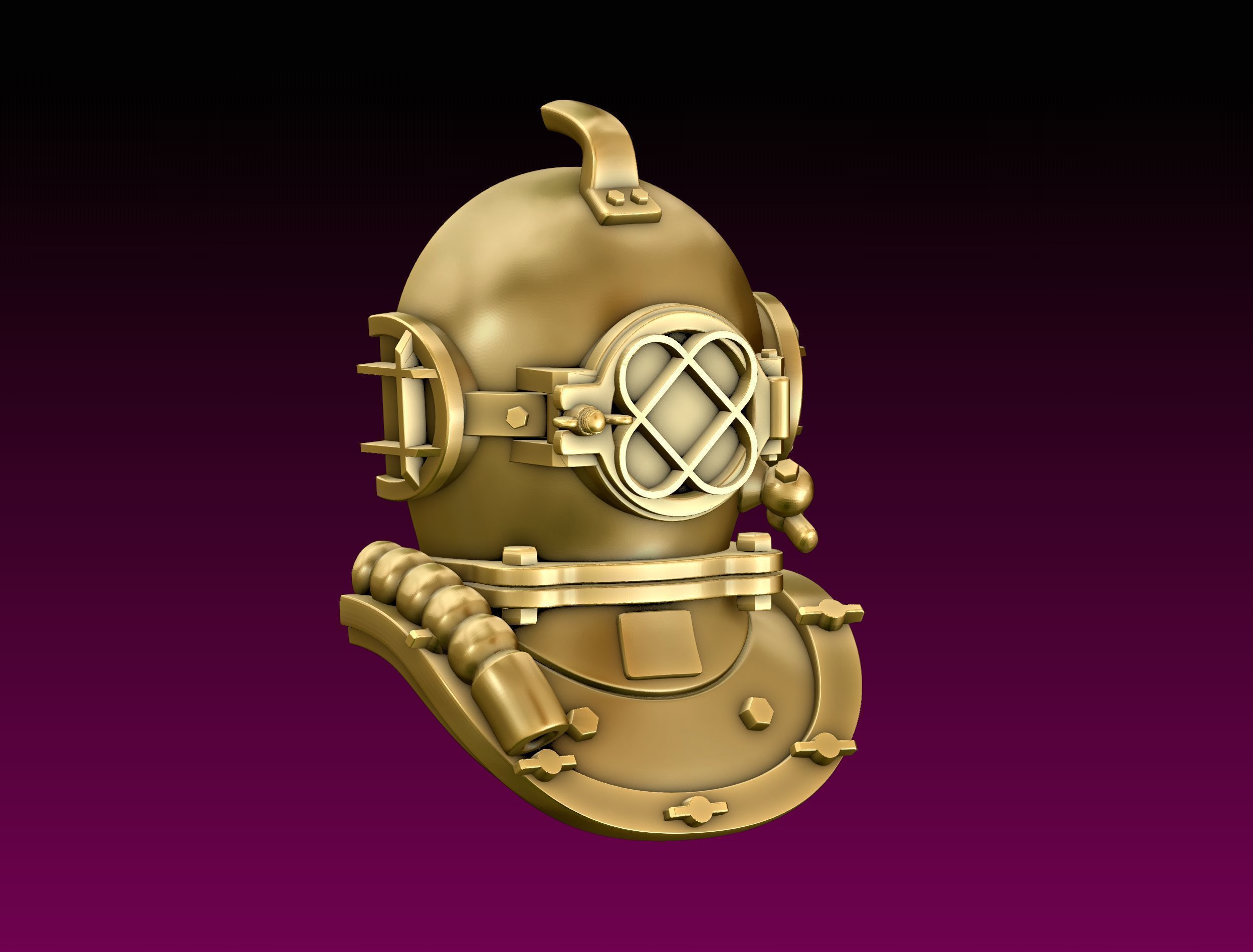 Diving Helmet Pendant 3D print model_11