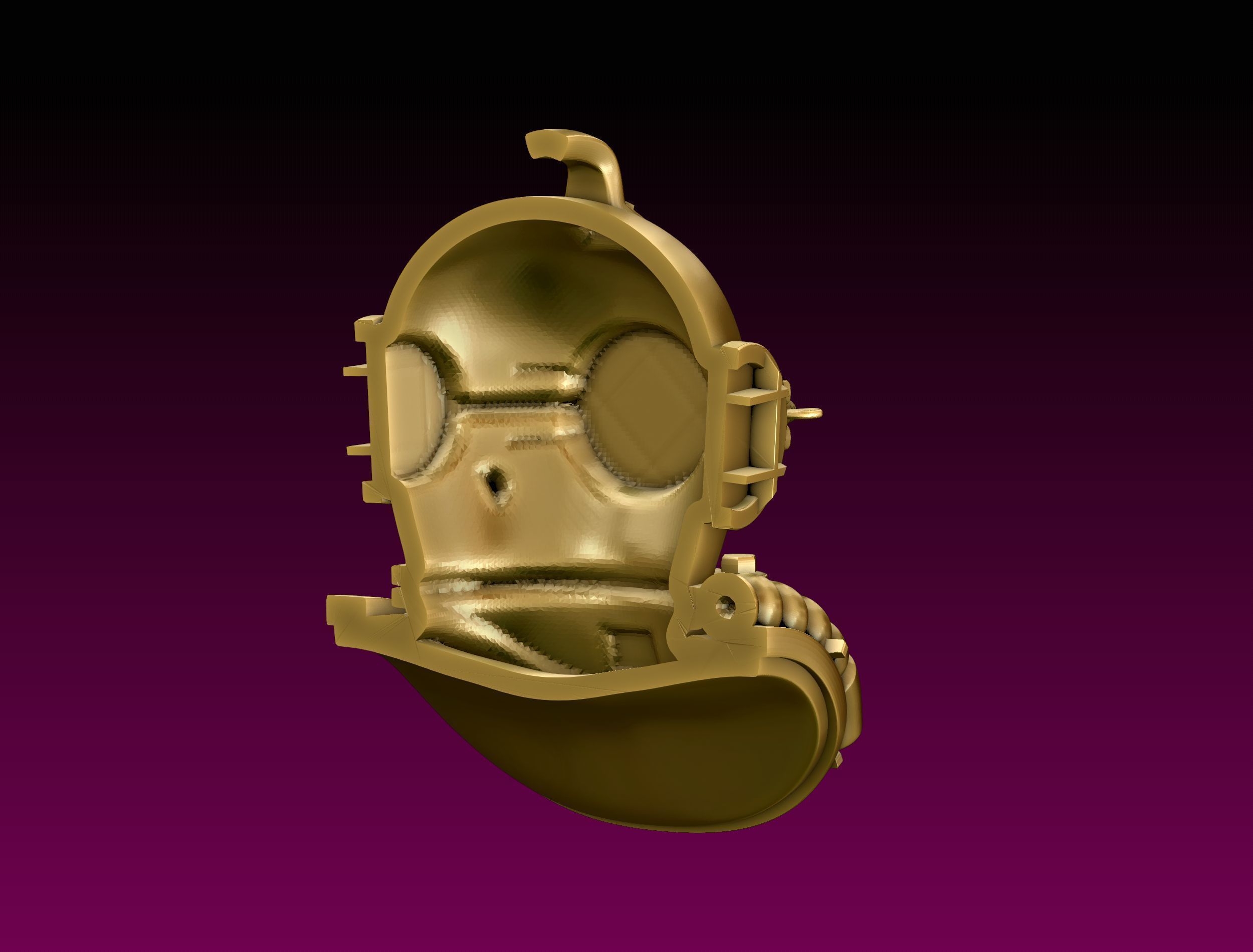 Diving Helmet Pendant 3D print model_8