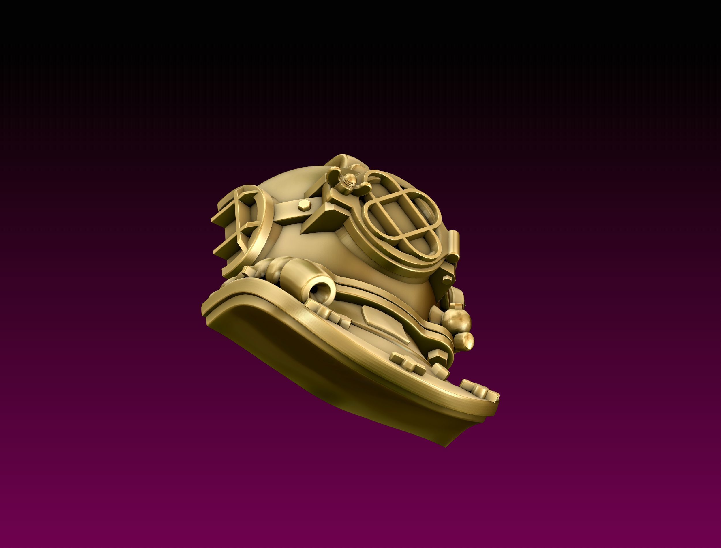 Diving Helmet Pendant 3D print model_13