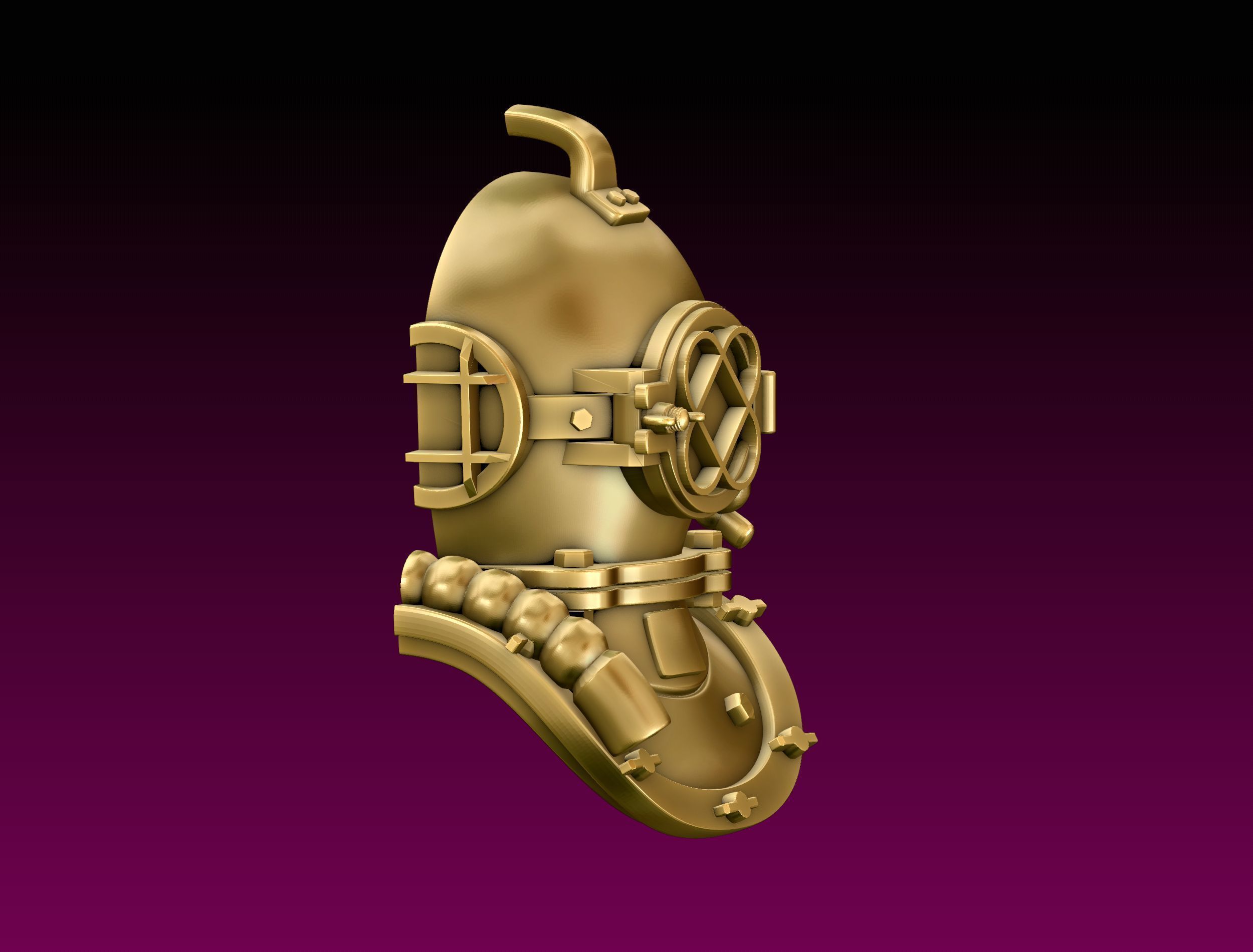 Diving Helmet Pendant 3D print model_10