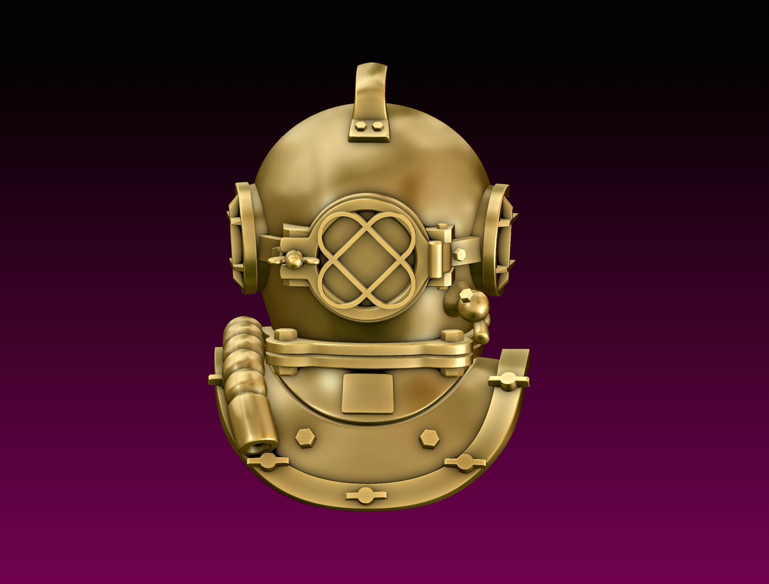 Diving Helmet Pendant 3D print model_2