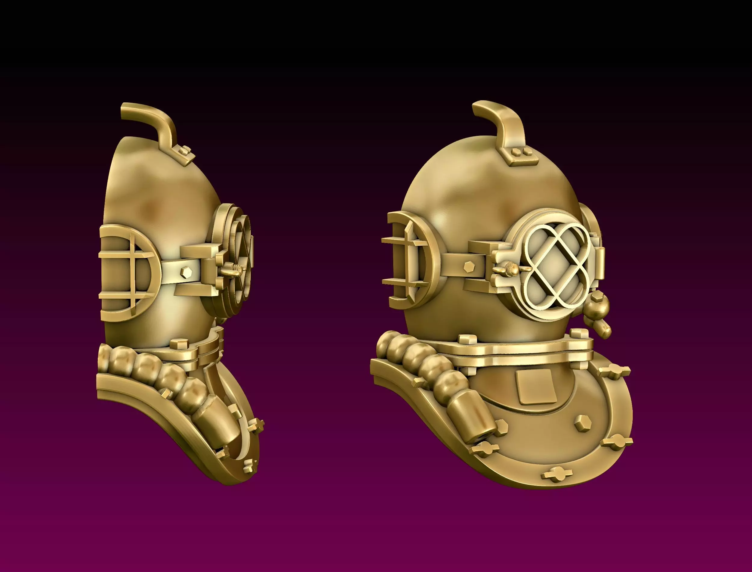 Diving Helmet Pendant 3D print model_0