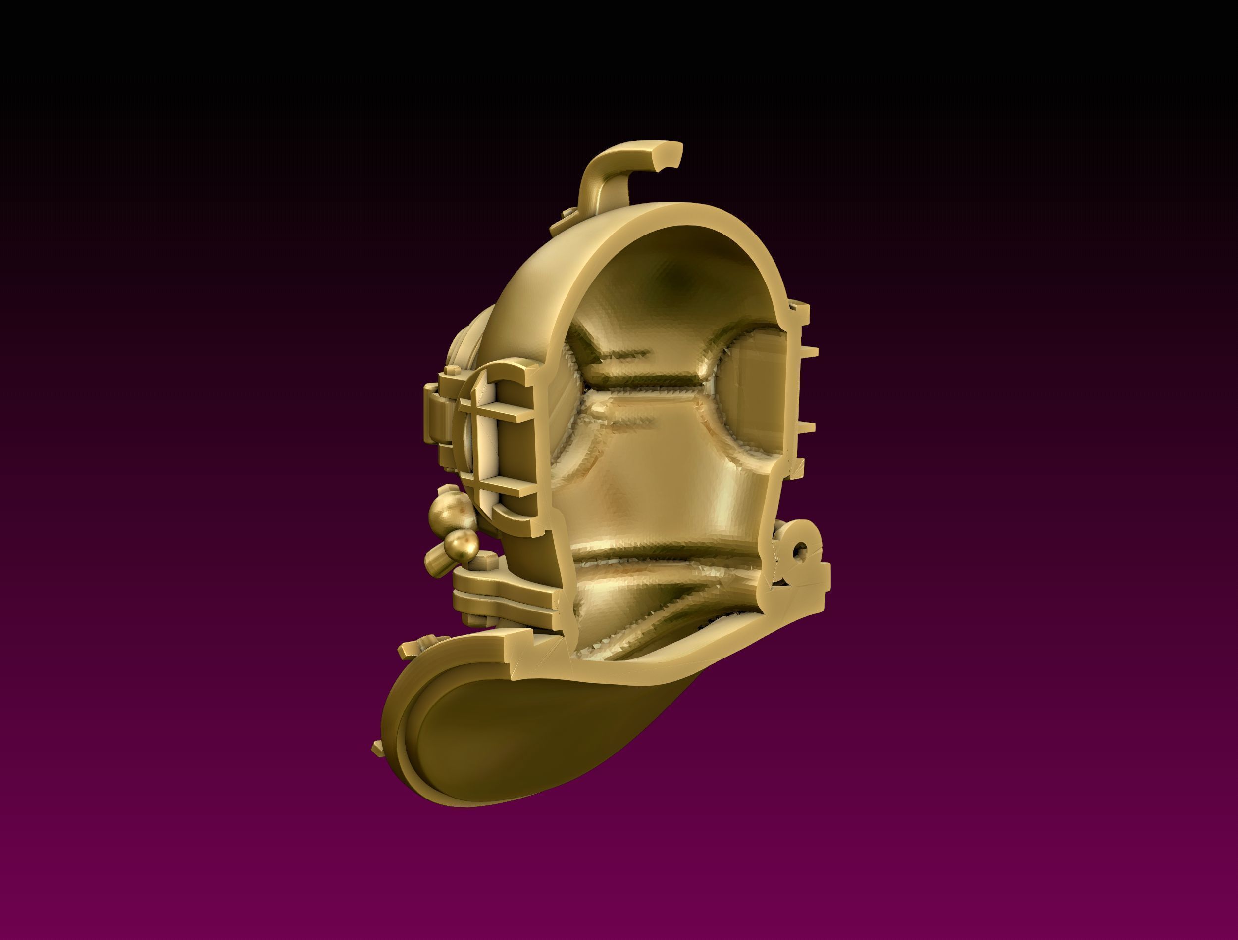 Diving Helmet Pendant 3D print model_5