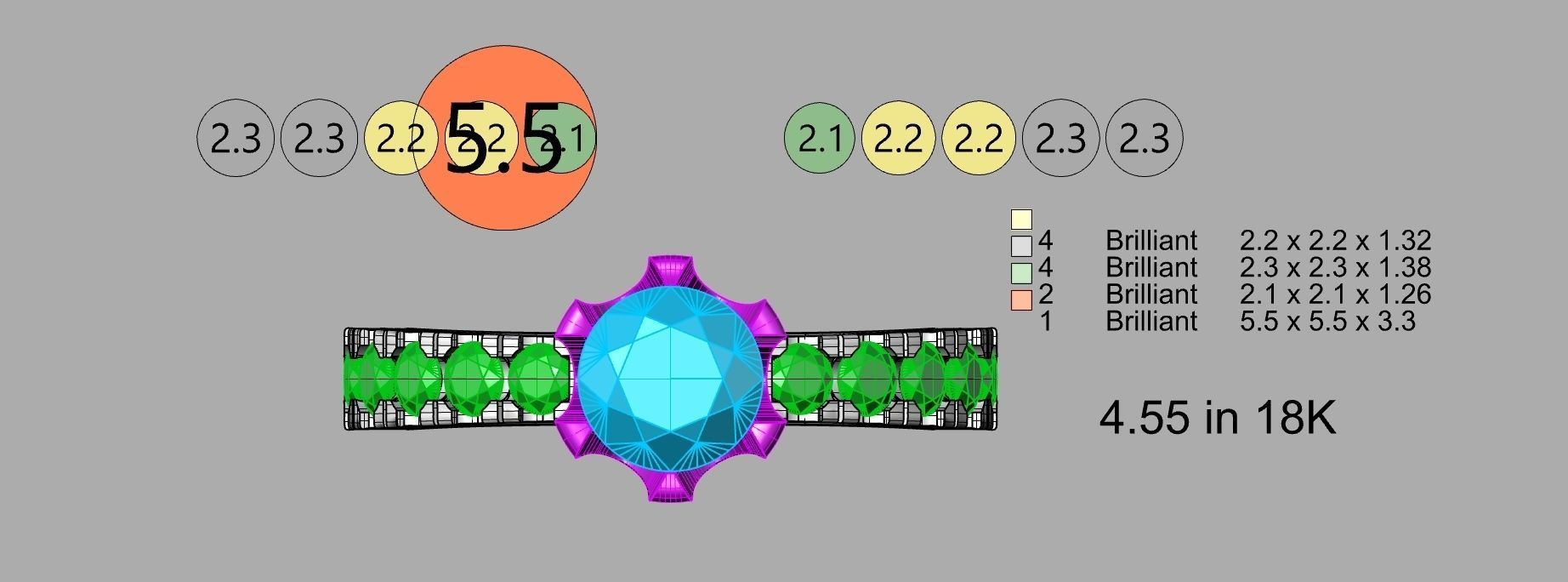 2 part engagement ring 3D print model_1