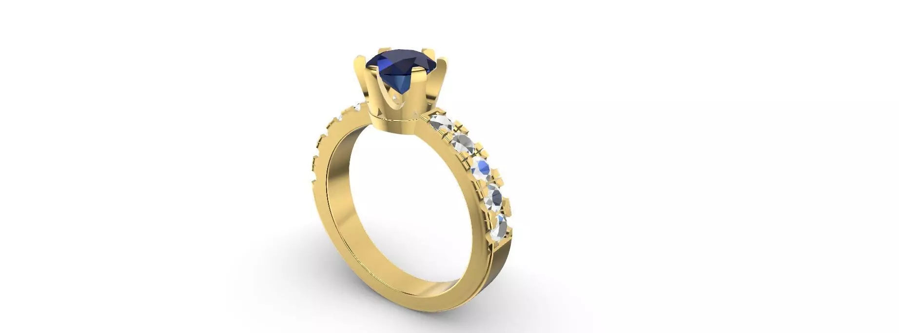 2 part engagement ring 3D print model_0