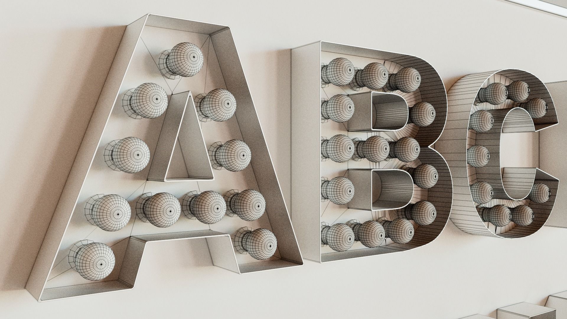 Interior decor Letters 3D model_10