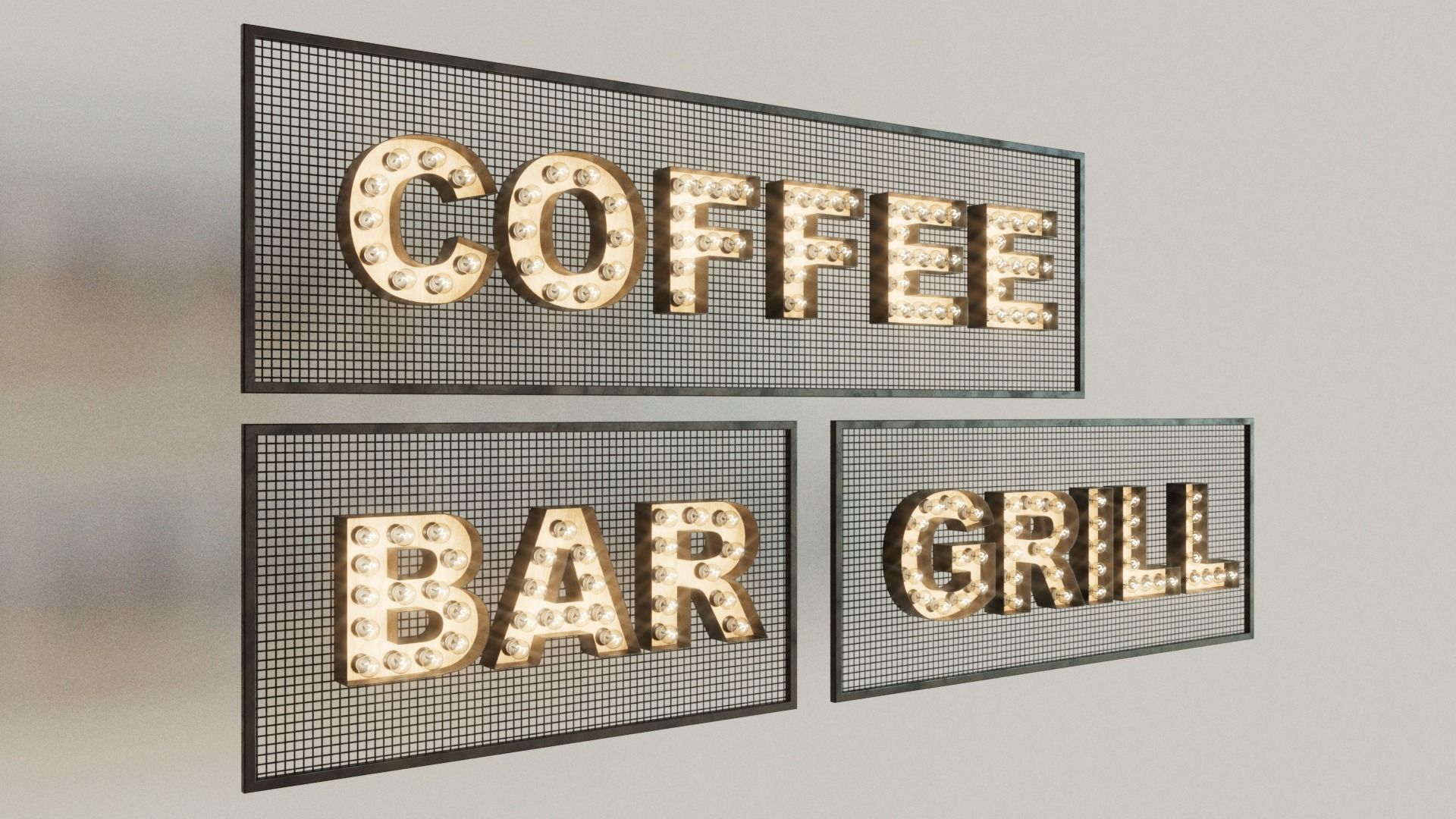 Interior decor Letters 3D model_9