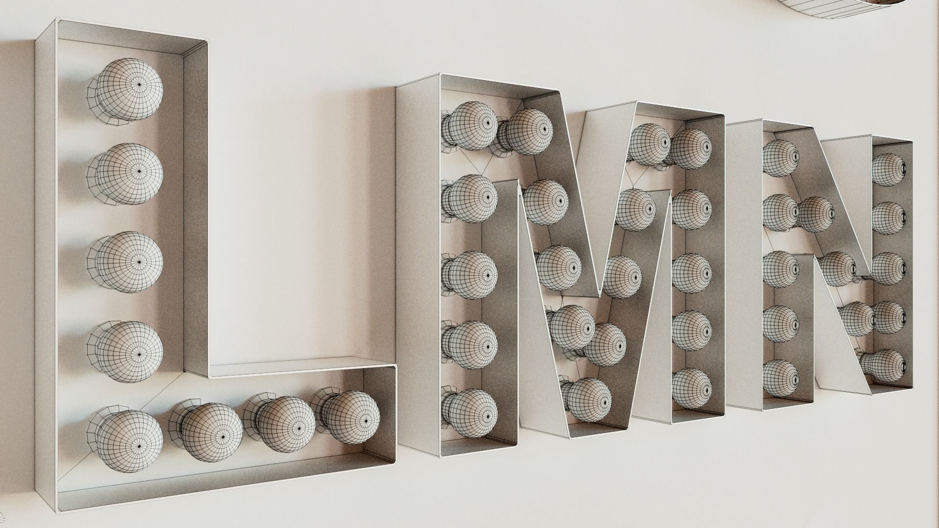 Interior decor Letters 3D model_13