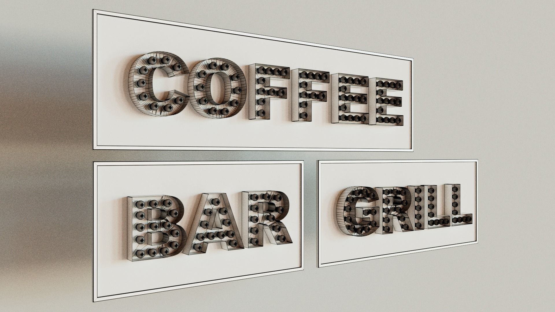 Interior decor Letters 3D model_19