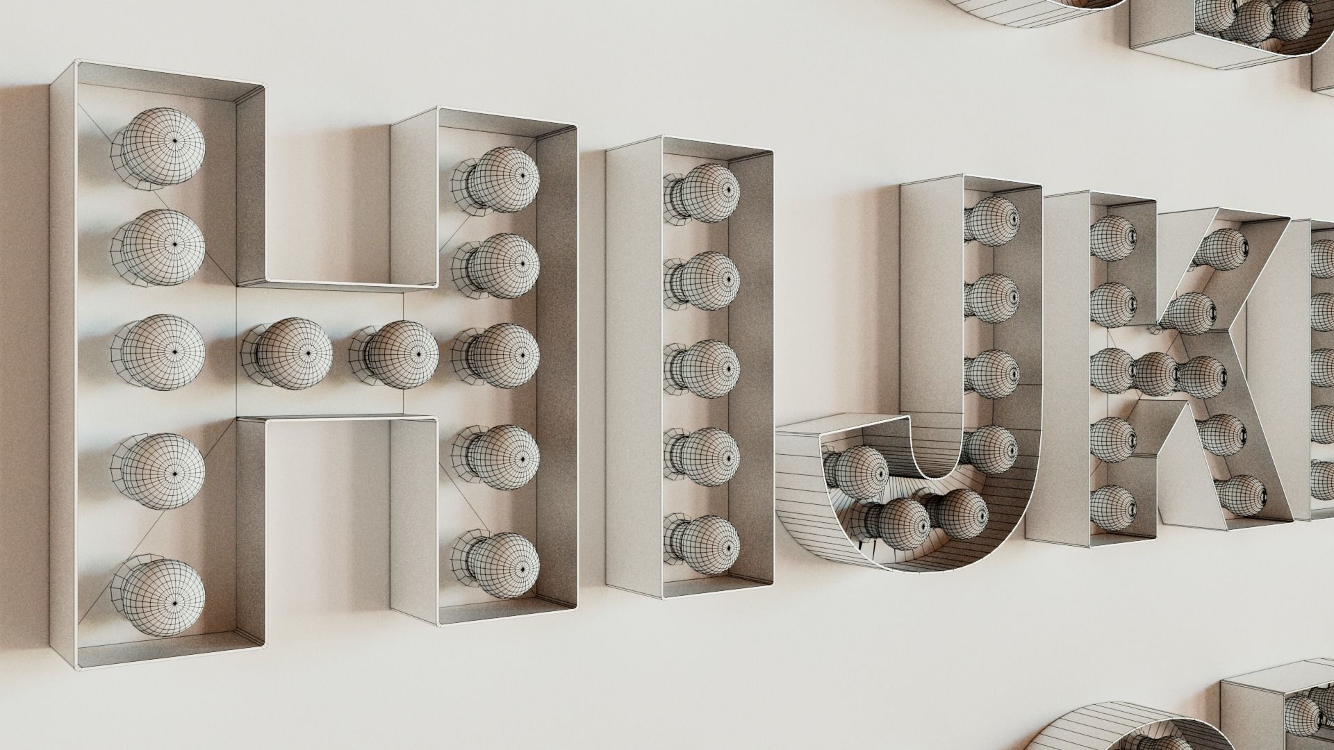 Interior decor Letters 3D model_12