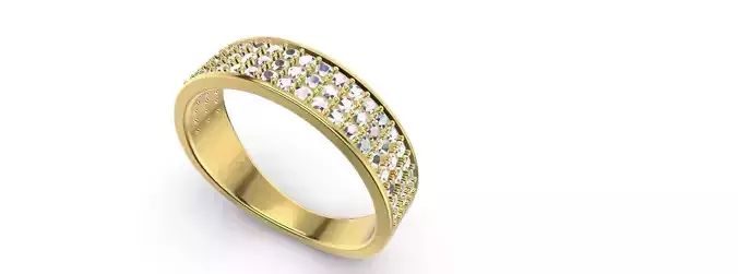 3 row ring pave 69 diamonds